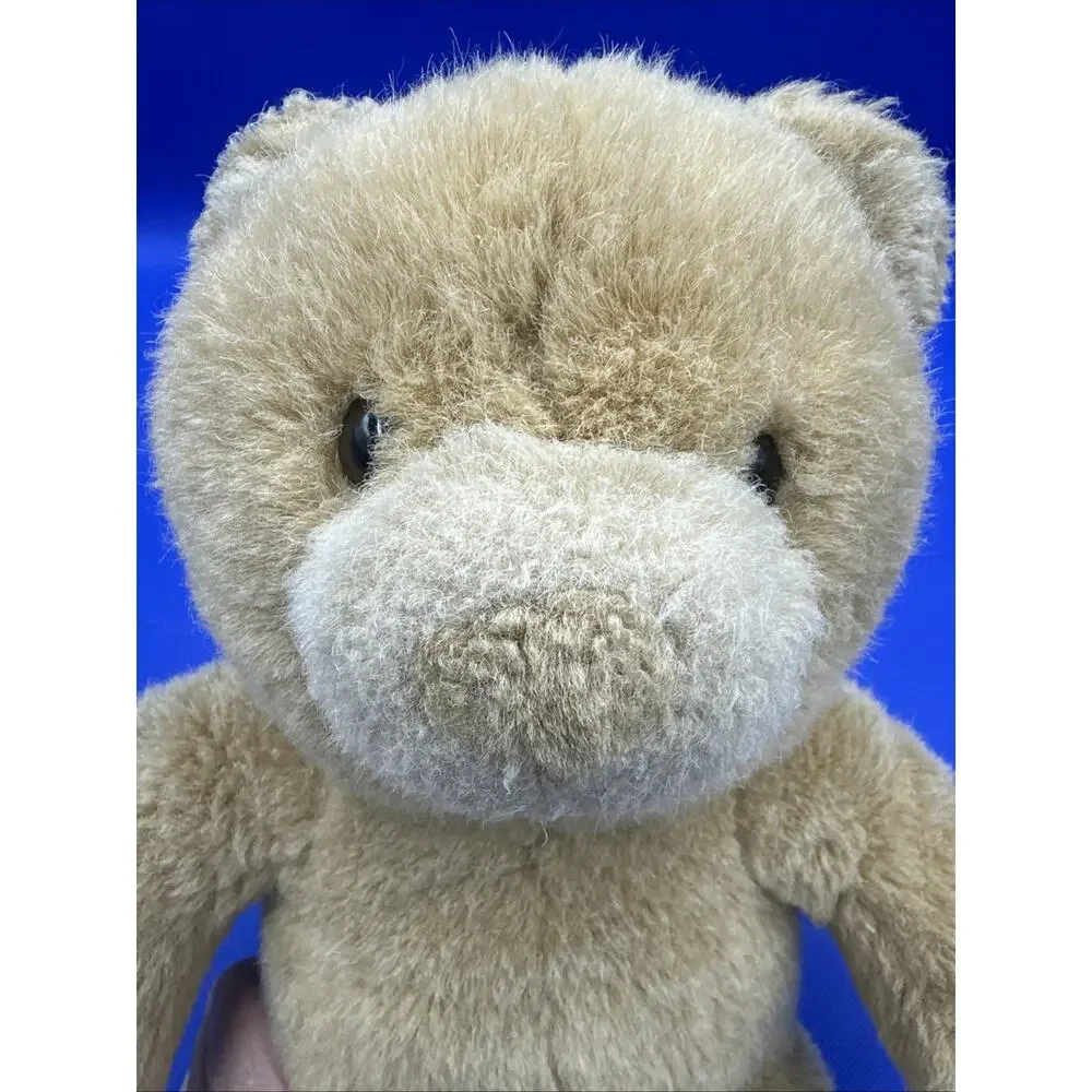 VTG 90s Build a Bear Beige Tan 14” Bear Plush with Pink Black Sequin Dress Shoes